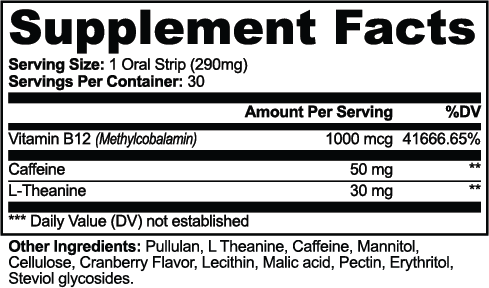 Norex Energy 30 Sugar Free Oral Strips